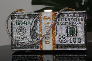 Crystal Dollar Money Clutch bag
