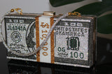 Crystal Dollar Money Clutch bag